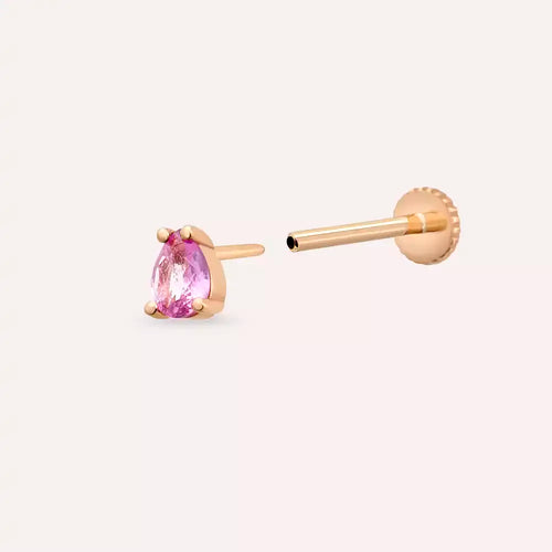 Bead Pink Sapphire Rose Gold Piercing