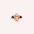 Maya Blue Safir ve Pırlanta Taşlı Rose Altın Piercing