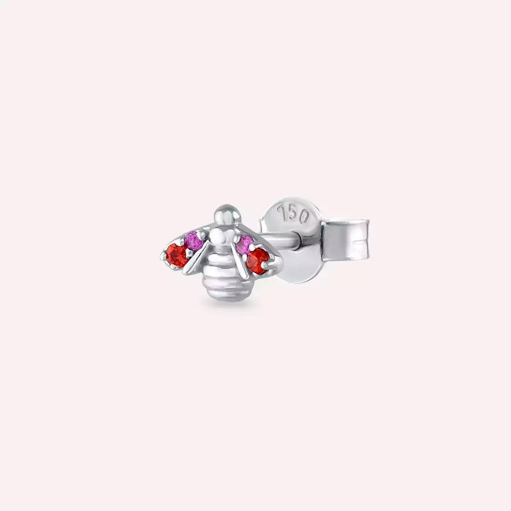 Maya Multicolor Sapphire White Gold Earrings