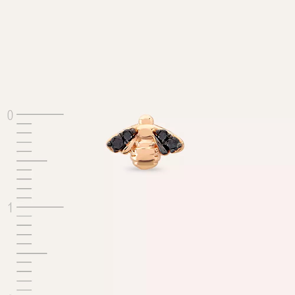 Maya Black Diamond Rose Gold Single Earring