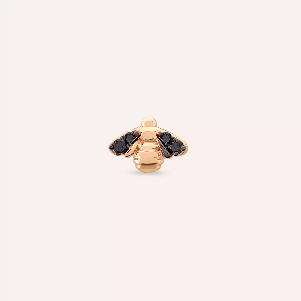 Maya Black Diamond Rose Gold Single Earring