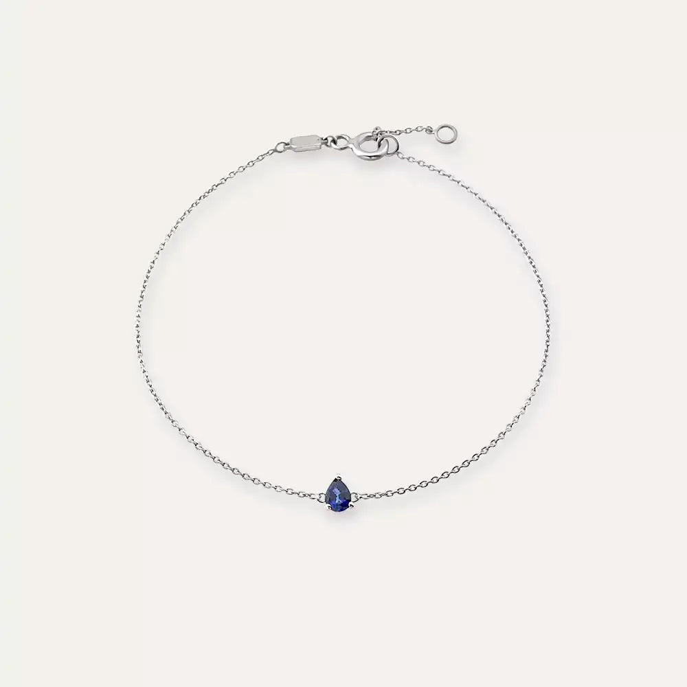 Bella Pear Cut Sapphire White Gold Bracelet