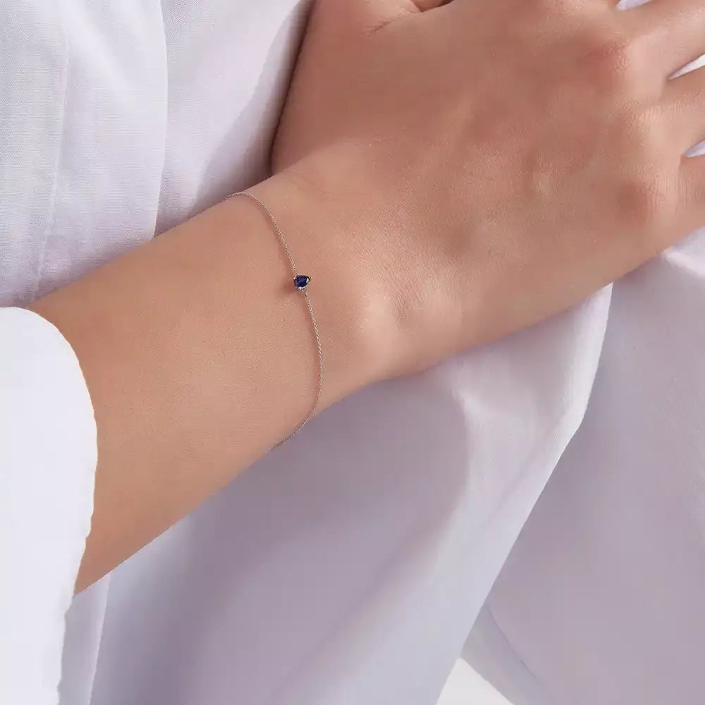 Bella Pear Cut Sapphire White Gold Bracelet