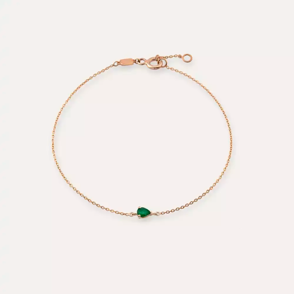 Bella Emerald Rose Gold Bracelet