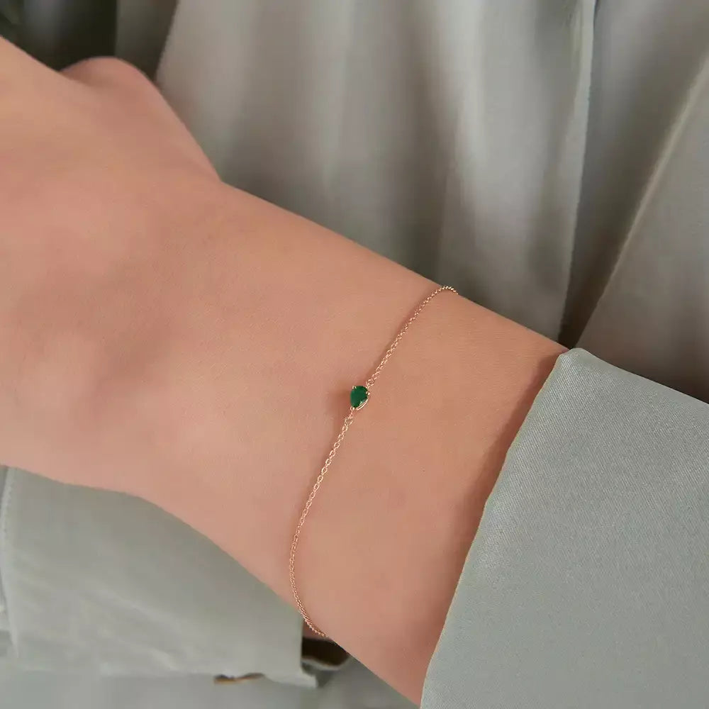 Bella Emerald Rose Gold Bracelet