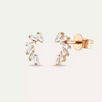 Bevel Diamond Rose Gold Earrings