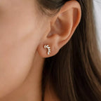 Bevel Diamond Rose Gold Earrings