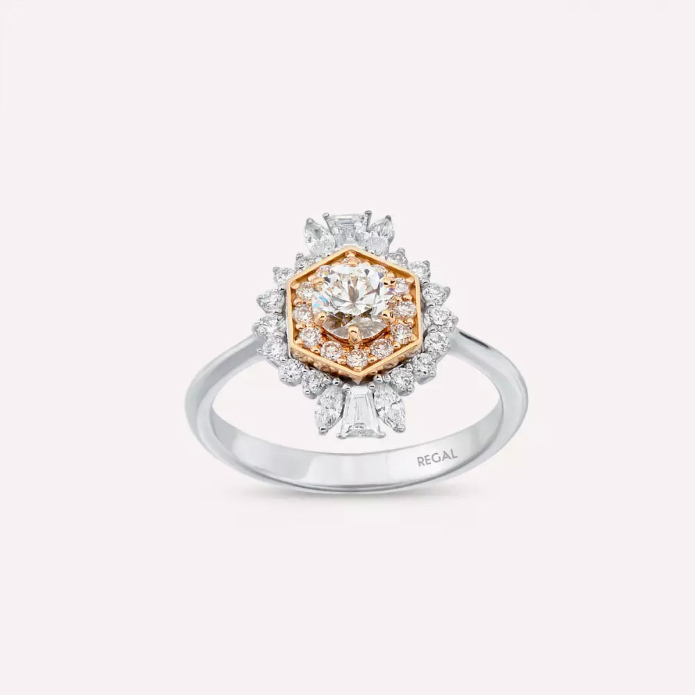 Biana Trapeze Cut Diamond White Gold Ring