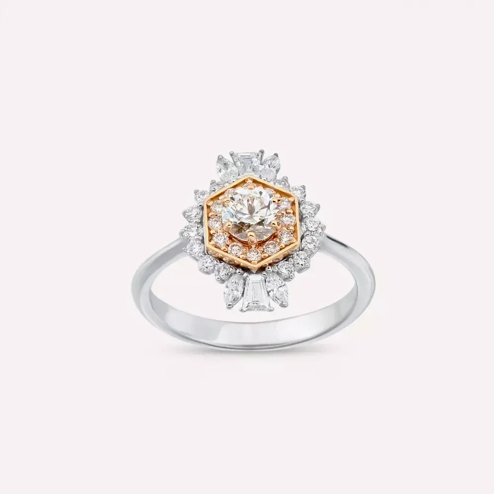 Biana Trapeze Cut Diamond White Gold Ring