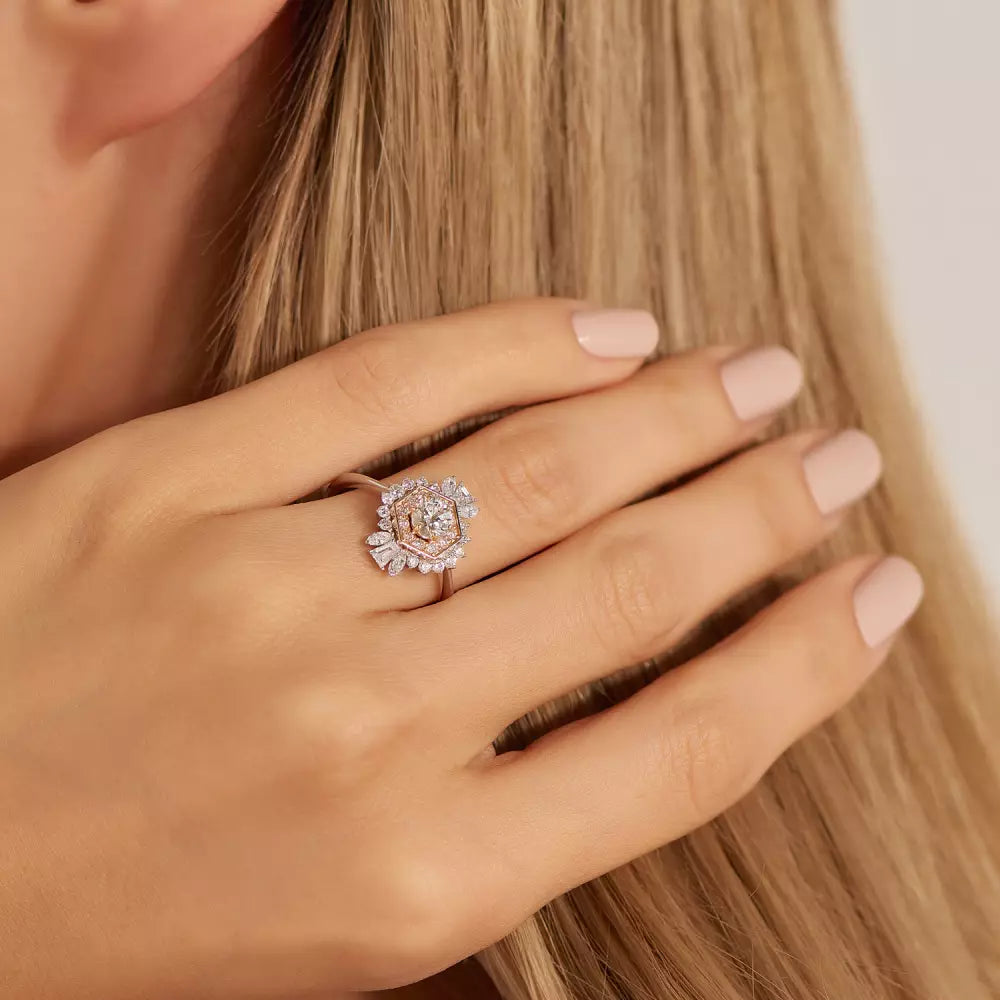 Biana Trapeze Cut Diamond White Gold Ring