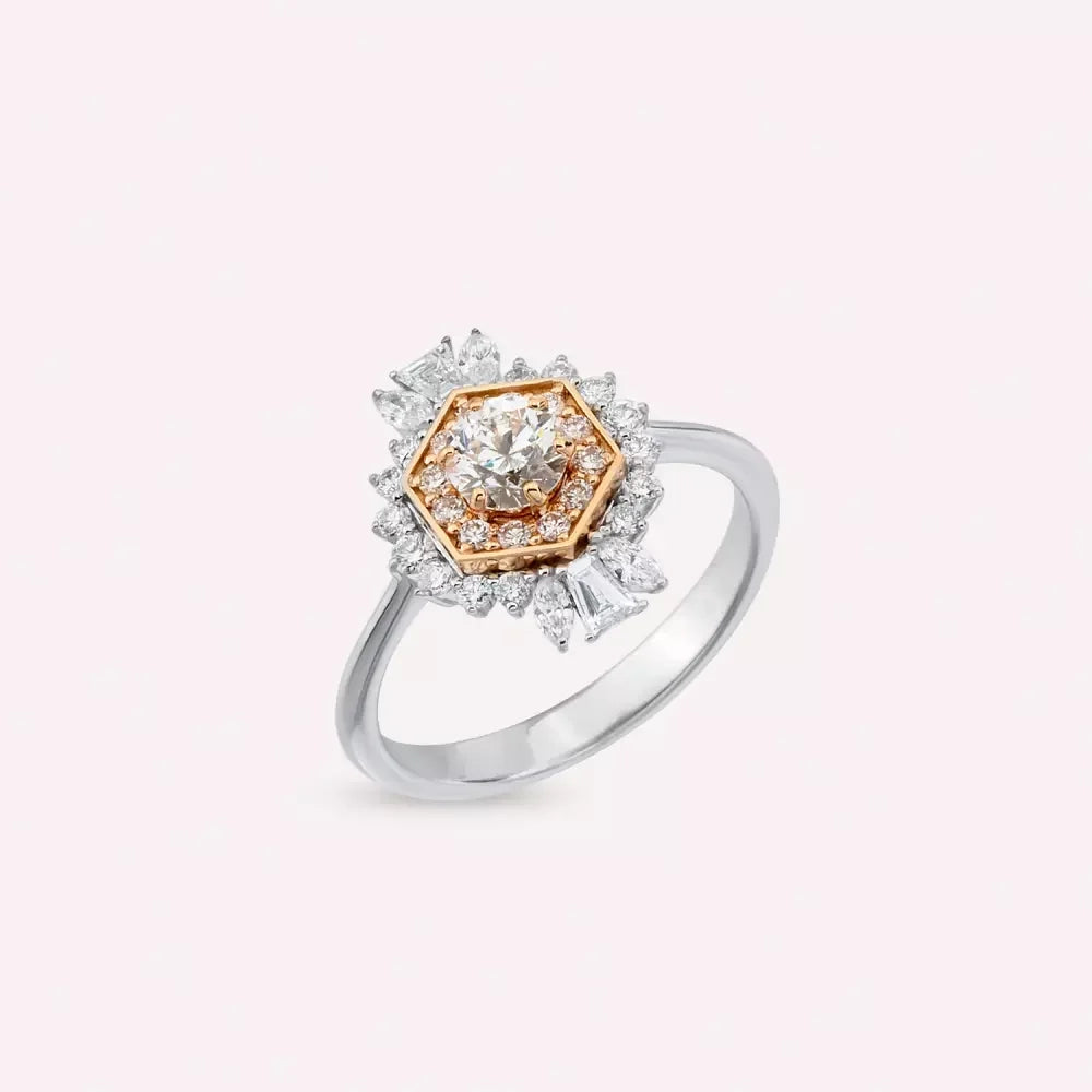 Biana Trapeze Cut Diamond White Gold Ring