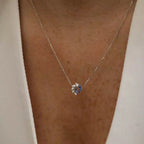 White Gold Necklace with Sapphire and Diamond Stones
