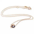 Bind Rose Gold Necklace with Sapphire and Diamond Stones