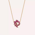 Bind Rose Gold Necklace with Ruby Stone