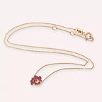 Bind Rose Gold Necklace with Ruby Stone