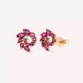 Rose Gold Ruby Cluster Earrings