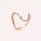Lyric 0.40 CT Baget Pırlanta Taşlı Rose Altın Yüzük