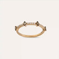 Rose Gold Ring with Cognac and Brown Diamond Stones