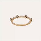 Rose Gold Ring with Cognac and Brown Diamond Stones