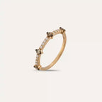 Rose Gold Ring with Cognac and Brown Diamond Stones