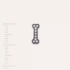 Black Bony Diamond White Gold Single Earring