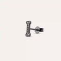 Black Bony Diamond White Gold Single Earring