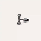 Black Bony Diamond White Gold Single Earring