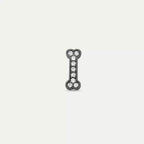 Black Bony Diamond White Gold Single Earring