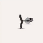 Noir Crimp Black Diamond Solitaire Earring