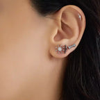 Noir Crimp Black Diamond Solitaire Earring