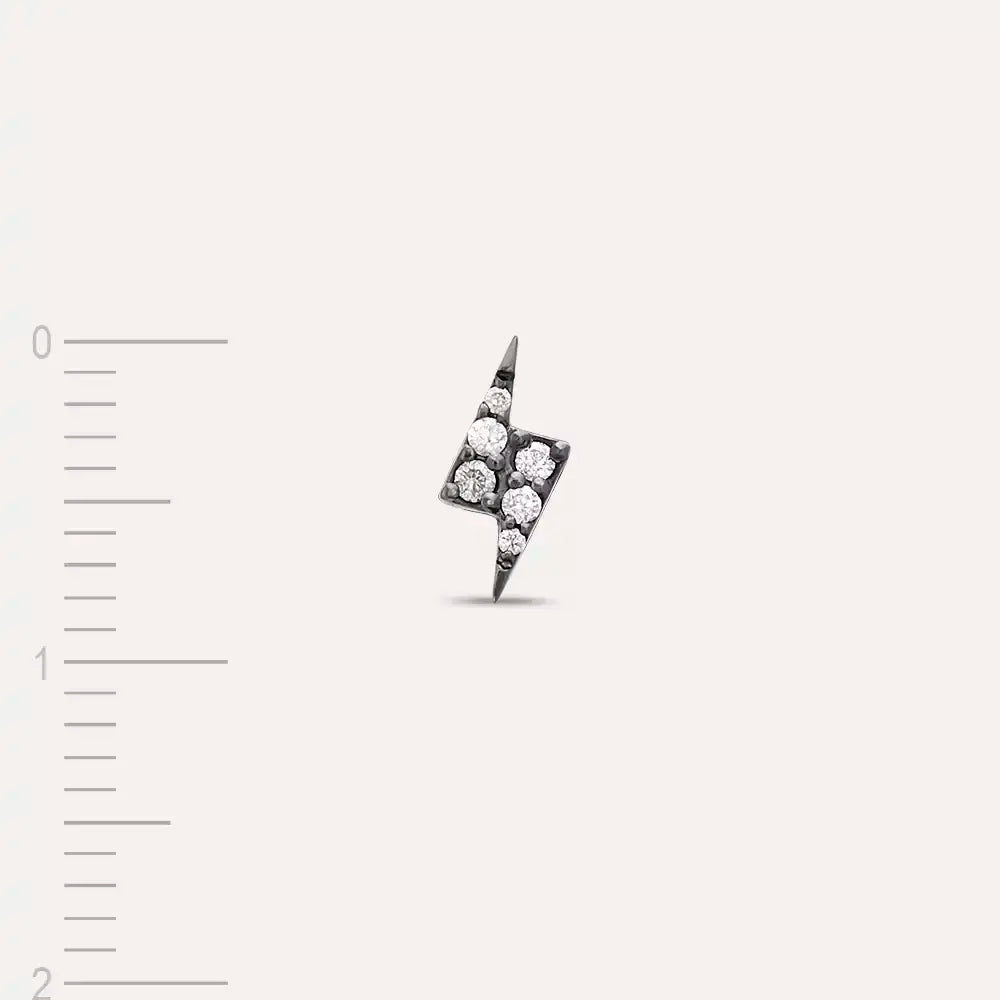 Bolt Single Earring with Diamond Stone