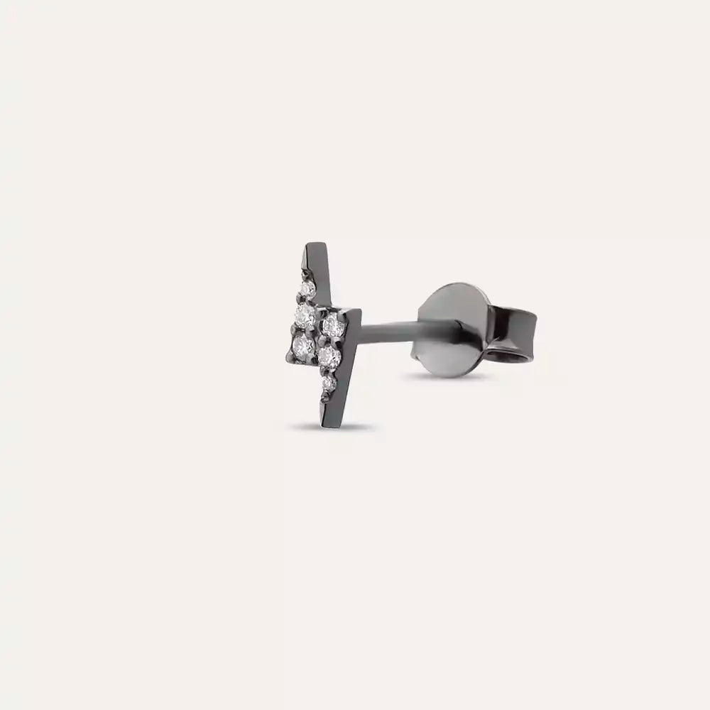 Bolt Single Earring with Diamond Stone