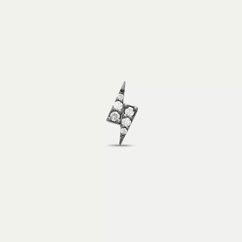 Bolt Single Earring with Diamond Stone