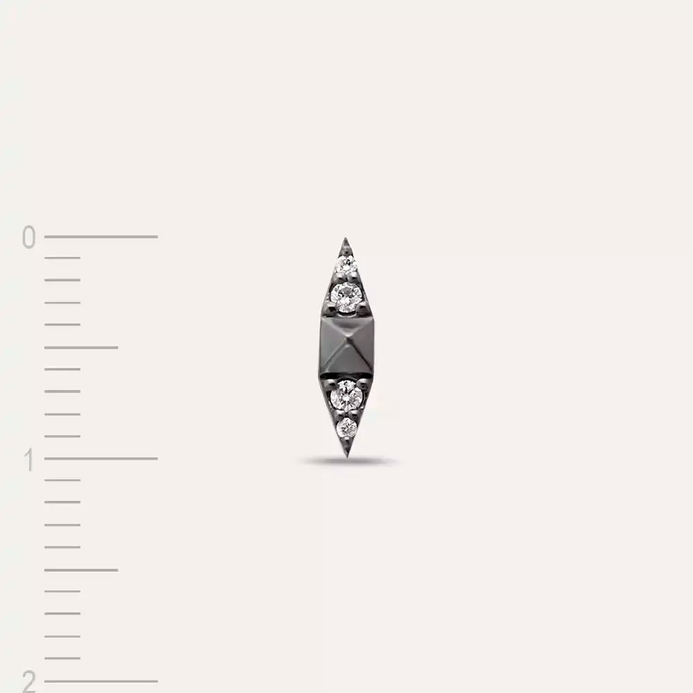 Black Peak Diamond White Gold Single Earring