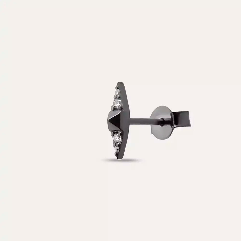 Black Peak Diamond White Gold Single Earring