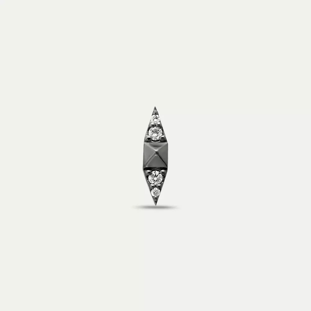 Black Peak Diamond White Gold Single Earring
