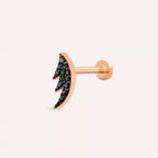 Black Sharp Siyah Pırlanta Taşlı Rose Altın Piercing