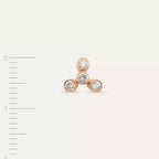 Dots Four Diamond Rose Gold Single Earring