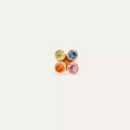 Dots Frame Multicolor Sapphire Rose Gold Single Earring