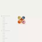 Dots Frame Multicolor Sapphire Rose Gold Single Earring