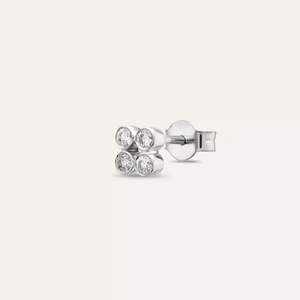 Dots Frame Diamond Mini Single Earring