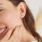 Dots Frame Diamond Mini Single Earring
