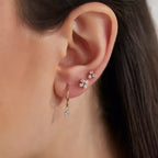 Dots Frame Diamond Rose Gold Single Earring