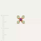 Dots Multicolor Sapphire Rose Gold Single Earring