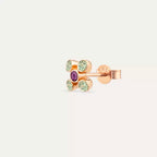 Dots Multicolor Sapphire Rose Gold Single Earring