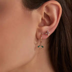 Dots Multicolor Sapphire Rose Gold Single Earring