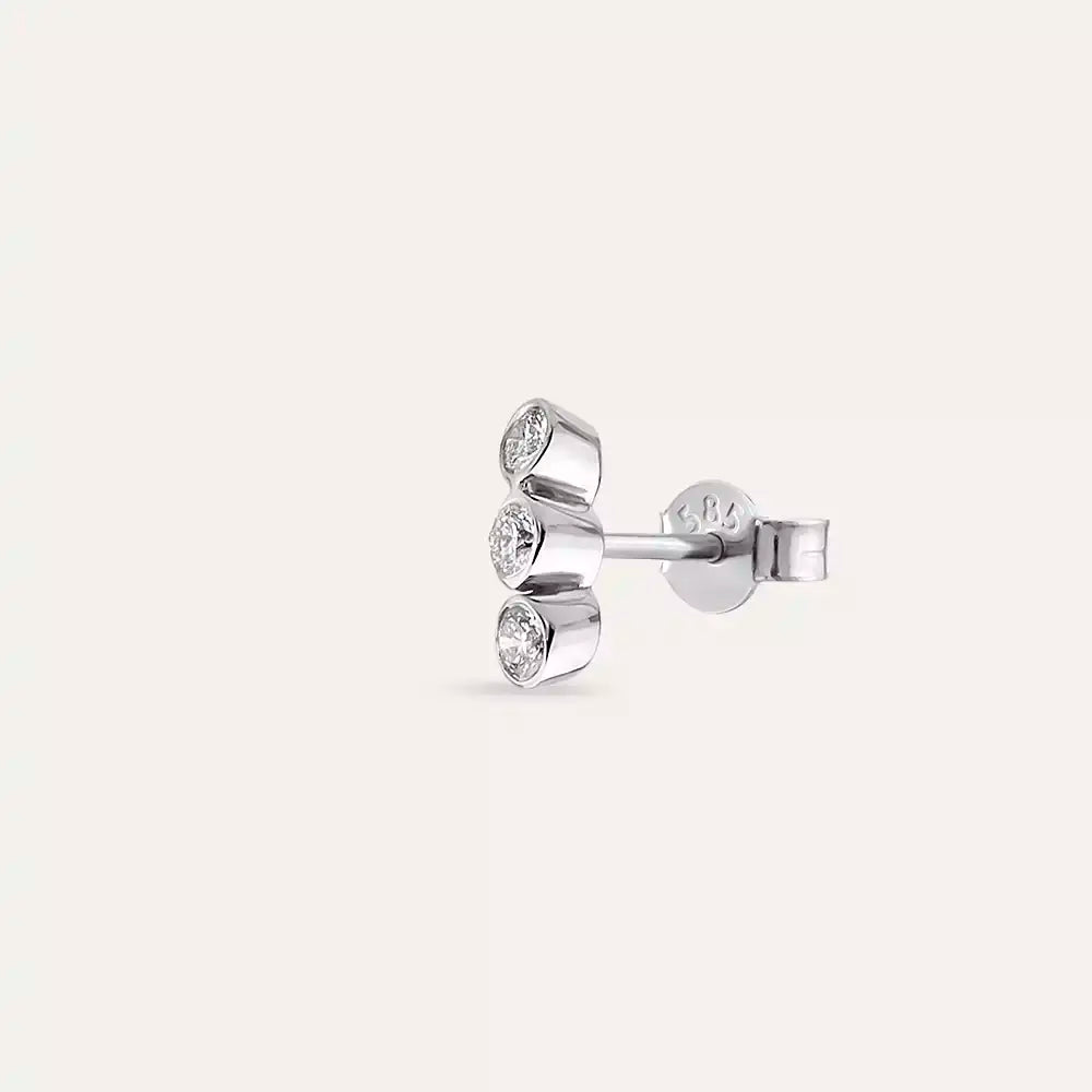 Dots Three Diamond Mini Single Earring