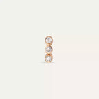 Dots Three Diamond Rose Gold Mini Single Earring