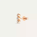 Dots Three Diamond Rose Gold Mini Single Earring
