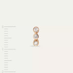 Dots Three Diamond Rose Gold Mini Single Earring